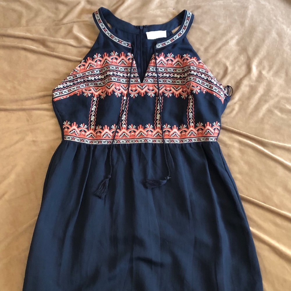 Blue and coral sundress